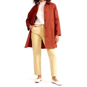 Everlane The straight leg Cropped Pants High Rise In Hemp Yellow Cotton Size 12